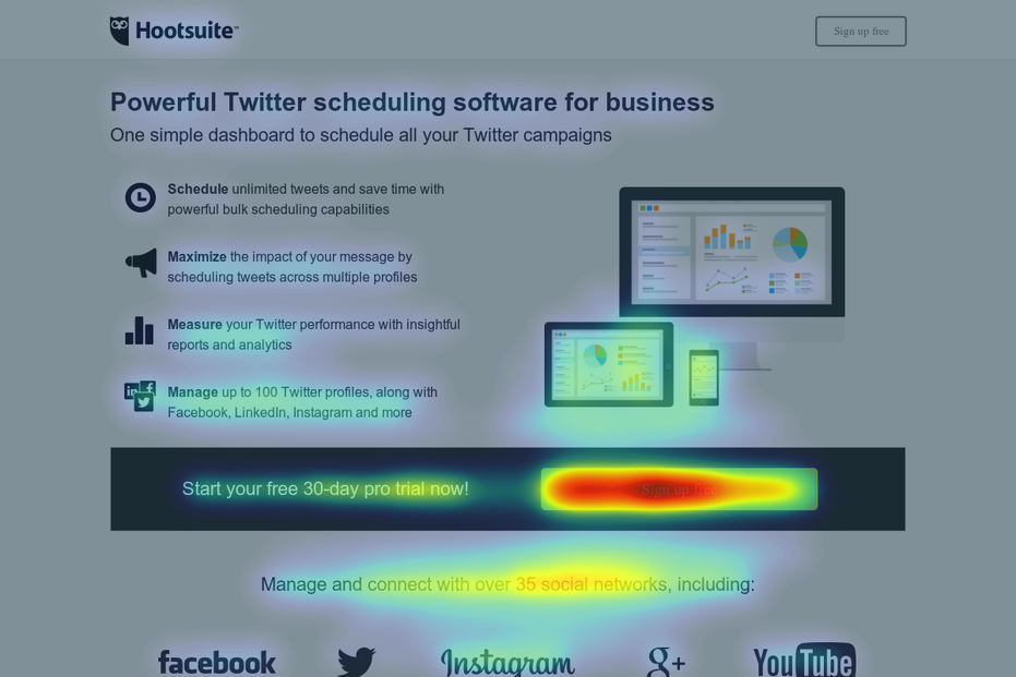 landing page heatmap
